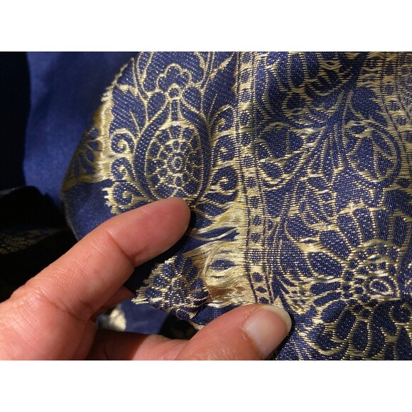 Women's Kanjivaram Pure Banarsi Silk Saree With Blouse Piece Golden Zari NWT - Picture 10 of 12